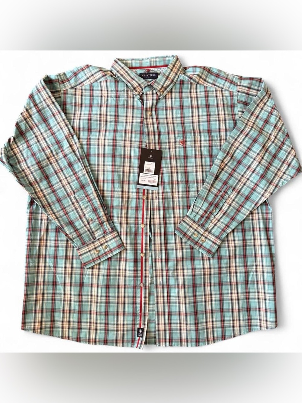 Ariat Men’s light blue Plaid Button-Down Shirt